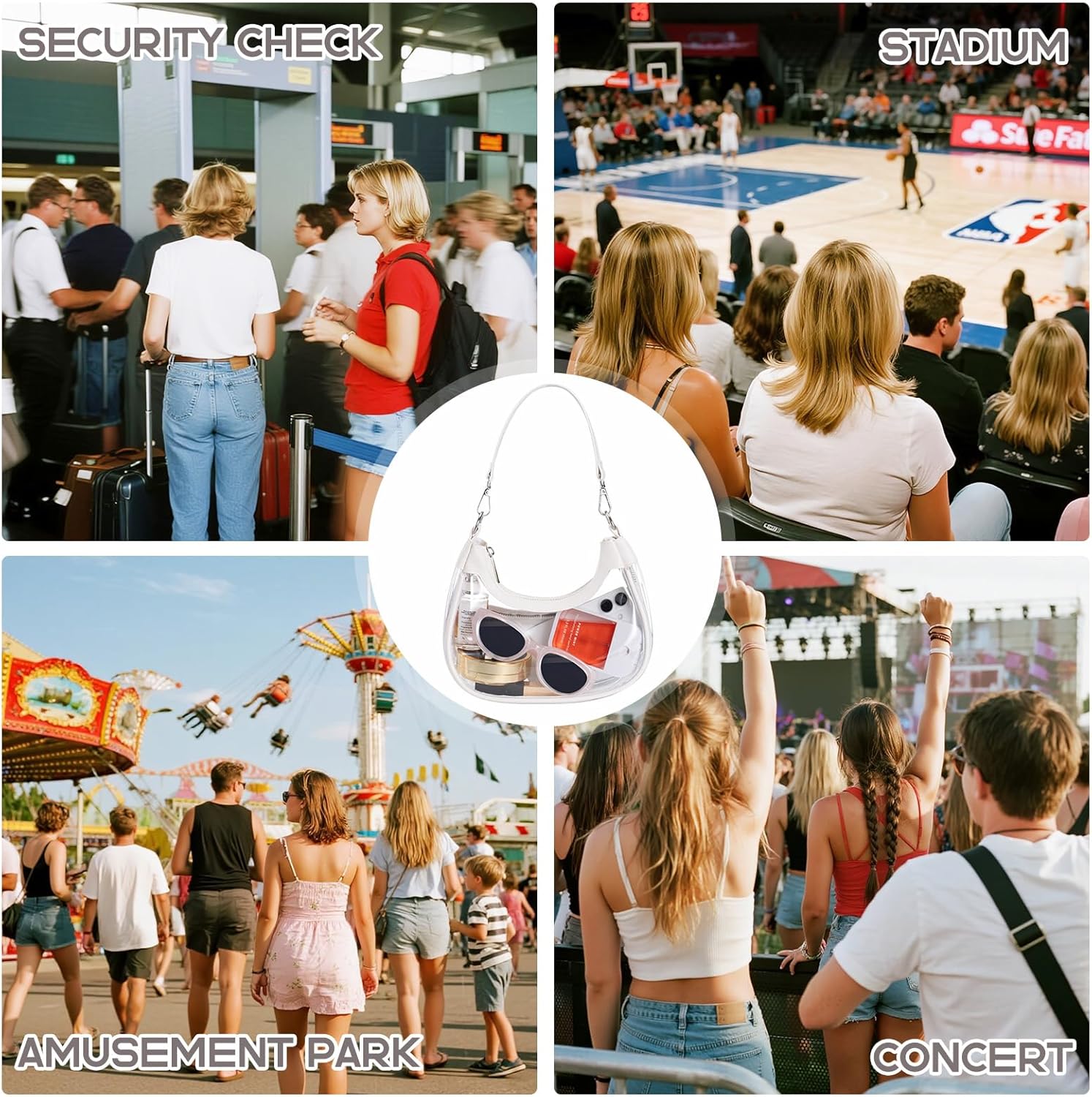Clear Bag for Stadium Events, Clear Shoulder Bag for Stadium Approved with Wallet, for Concerts Sports Events - Image 7