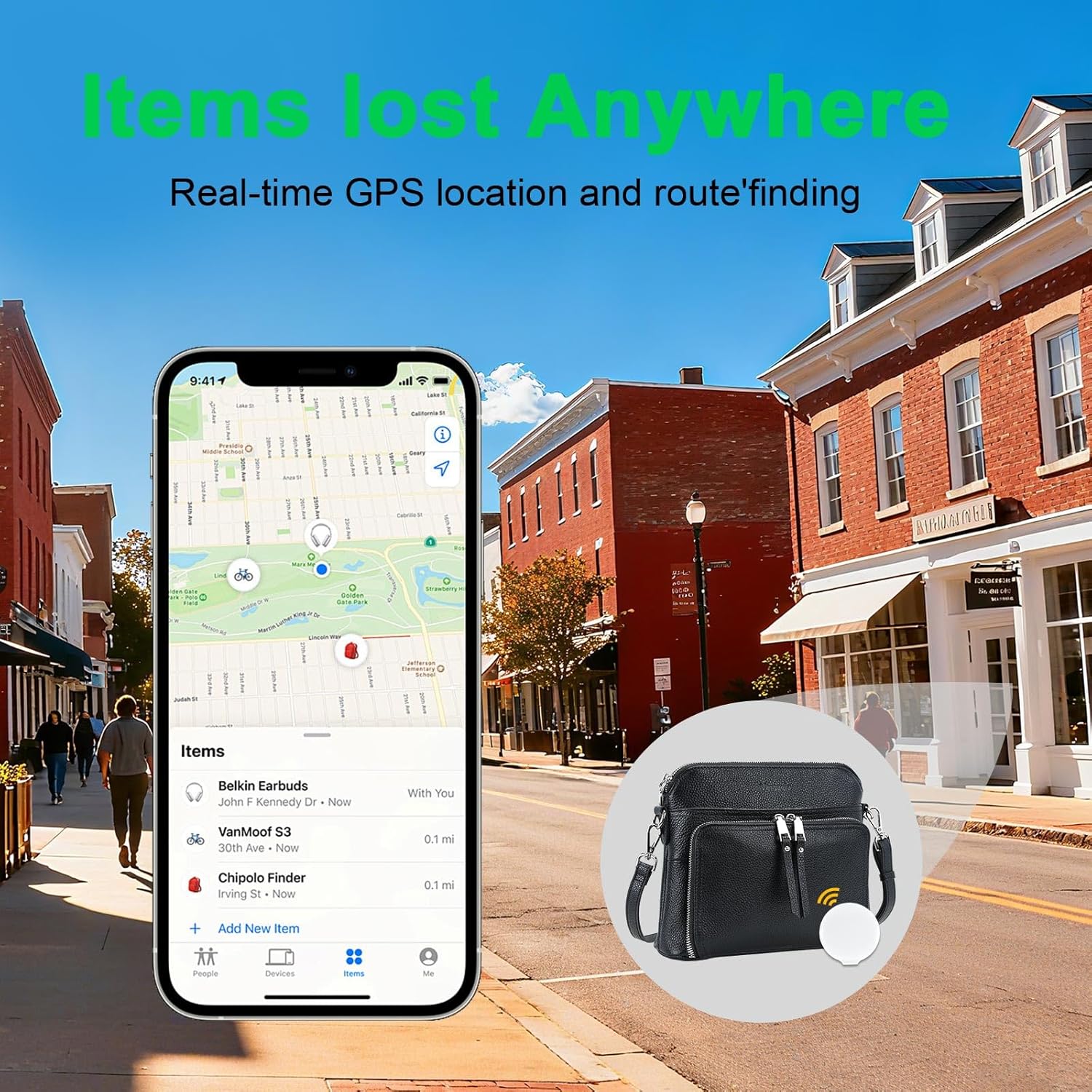 Genuine Leather Crossbody Purses for Women,Small Crossbody Shoulder Bag,|Built-in Tracker Tag&RFID Blocking Card Slots