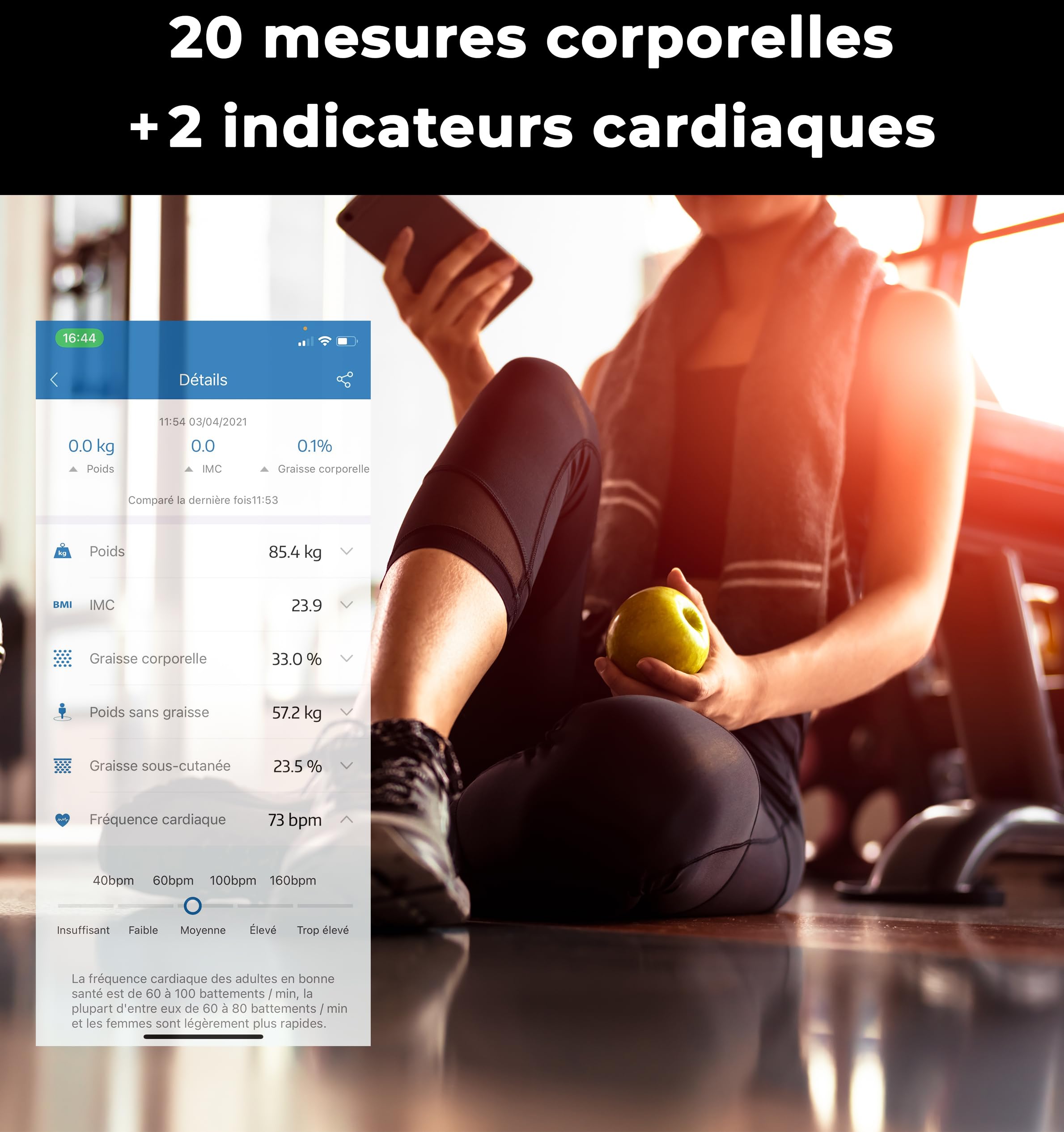 LITTLE BALANCE 8837 IC-X4-TFT, Pèse Personne, Ecran XXL couleur, Balance Impédancemètre Connecté, Pèse-personne Intelligent avec application, Sans Pile USB-C, 4 électrodes, 22 mesures, 180 kg/50 g
