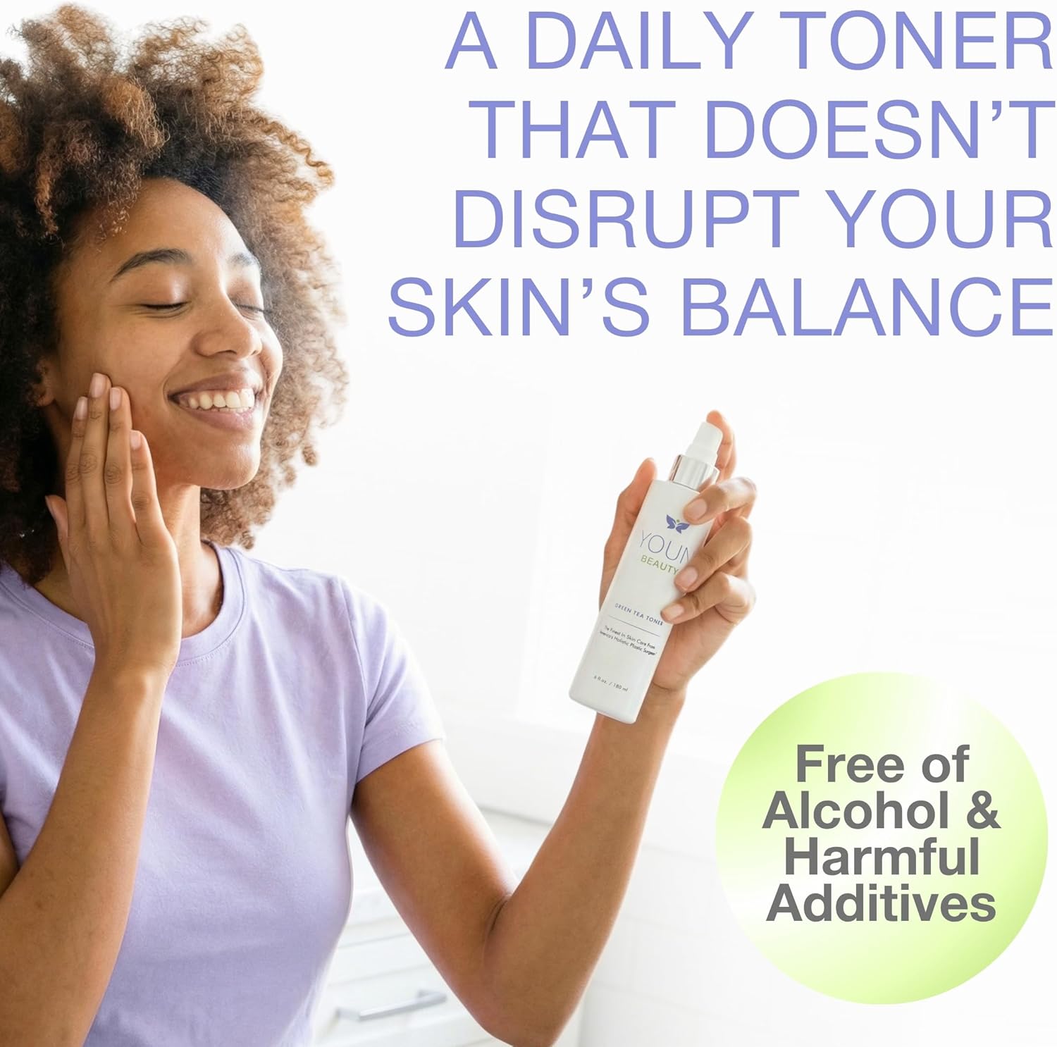 YOUN Beauty Green Tea Toner Face Mist Spray | Alcohol-Free, pH-Balancing & Hydrating Toner with Green Tea and Chamomile Extracts by Dr. Anthony Youn (180ml)