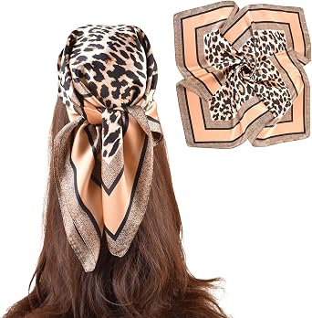 27.5 Inches Silk Head Scarf for Women Satin Hair Scarf Silk Wrap Neck Square Scarves Feeling Scarf Boho Headwear