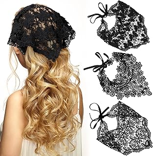 WELROG 3 PCS Hair Scarf, Hair Bandanas Chiffon Head Kerchief, Vintage Knitted Headband for Women, Headwrap for Girls - Buy now