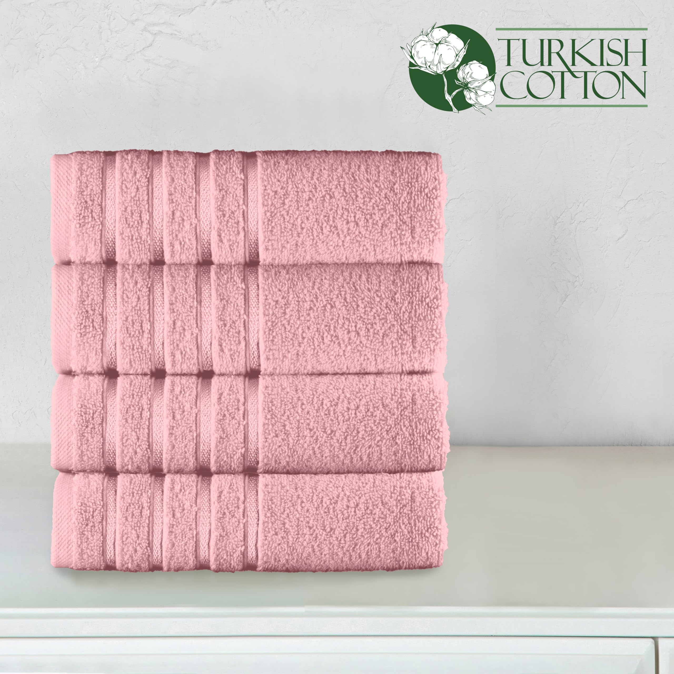 Elegant Comfort 100% turecka bawełna, 4 linie wiskozowe paski, luksusowy zestaw ręczników do rąk, ultra chłonne i miękkie, 40 x 71 cm, najwyższej jakości ręczniki w jakości hotelowej do spa, do