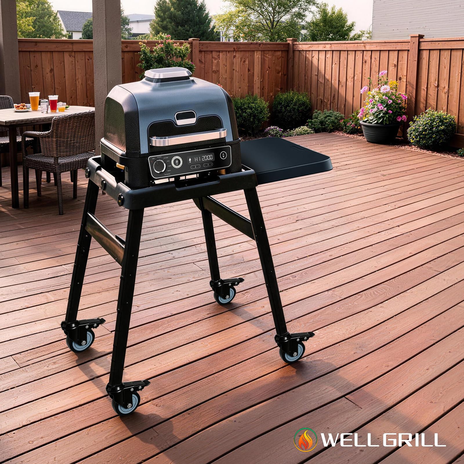WELL GRILL Rolki skrętne do stojaków grillowych Ninja Outdoor 4718J800EUUK | Rolki do dużych obciążeń 360° do Ninja Woodfire Pro XL akcesoria do grilla, Ninja OG701 OG751 OG850 OG901, kółka blokowane