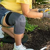 Vista 9 de OrthoSleeve Rodillera de compresión estabilizadora KS8 con anillo estabilizador de rótula, férulas de estabilidad y parte superior ajustable