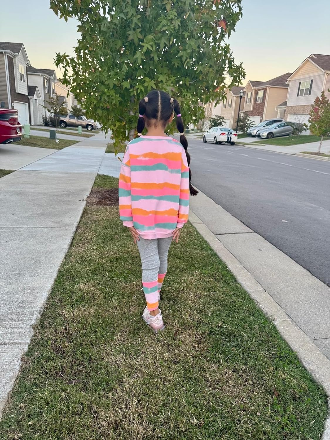 Pumpkin By L.E. Girls Colorful Sweatshirt and Leggings Set Cotton 100% Pullover with Cartoon Print, Toddler Casual Outfit - Image 8