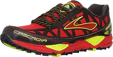 Brooks Mens Cascadia 8 High Risk Red/Java/NightLife/Black 8 D - Medium