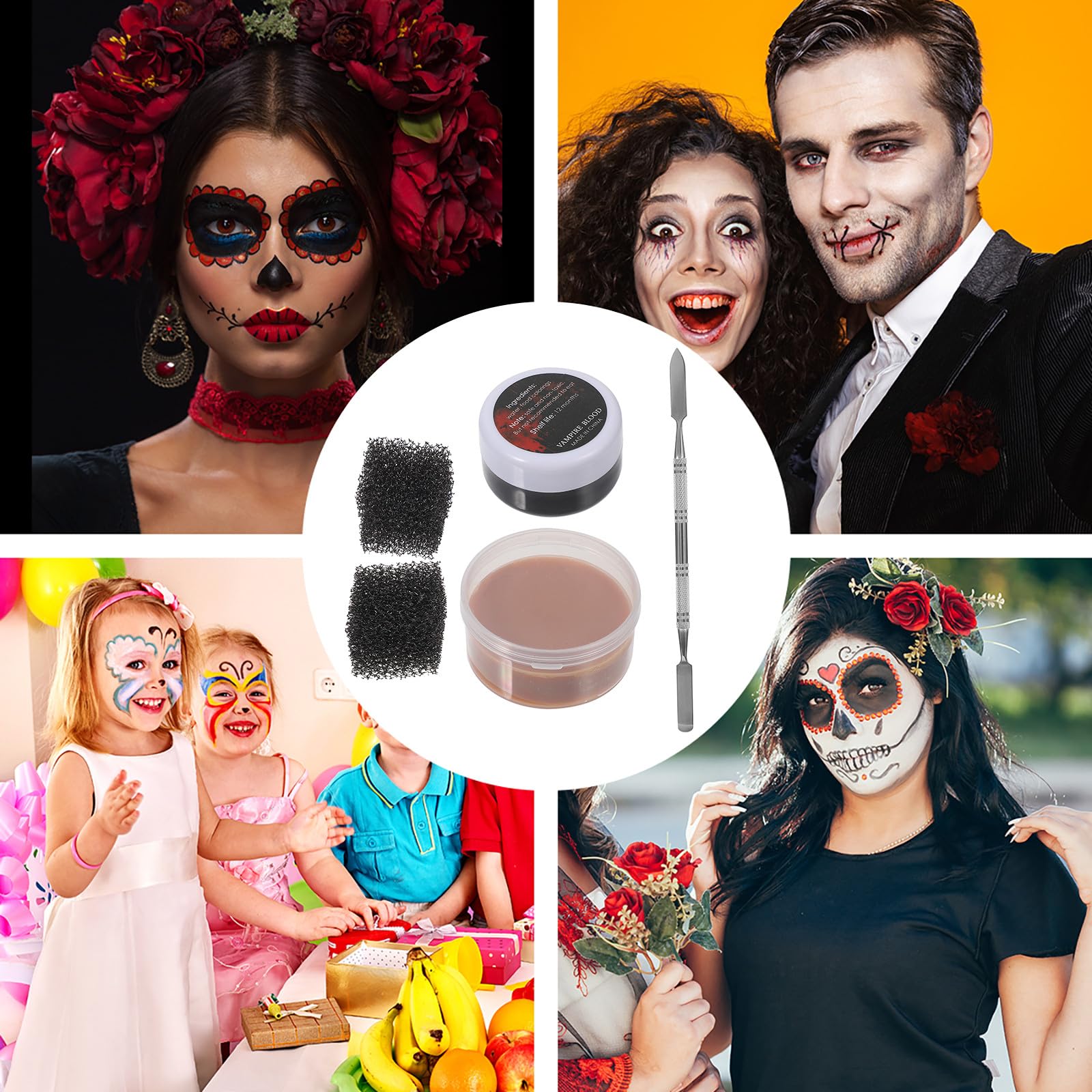 SUPVOX Juego de Maquillaje de Cicatrices Falsas Cera de Efectos Obsequios para Piel, Incluye Espátula, Adecuado para Fiestas de Halloween y Maquillaje Corporal, Kit Profesional
