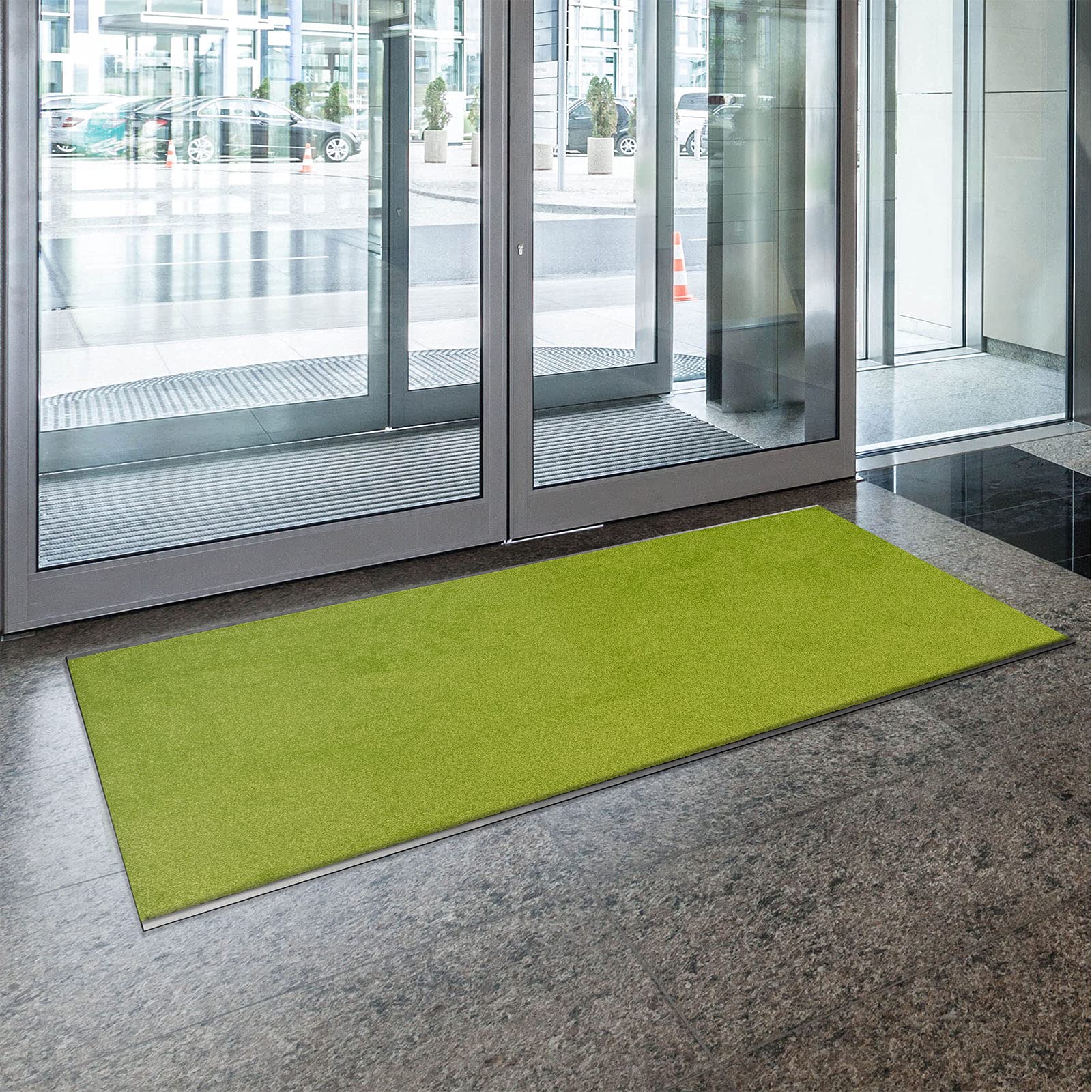 Schmutzfangmatte Performa XXL Zuschnitt - Türmatte Sauberlaufmatte Fußabtreter - Fussmatte Teppich - für Flur Eingang Eingangsbereich - rutschfest & in vielen Farben (Grün 41, 90 x 300 cm)