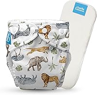 Vista 39 de Charlie Banana Pañales de tela, reutilizables, lavables, ajustables, talla única, para bebés y niños pequeños, con inserto absorbente, rayas