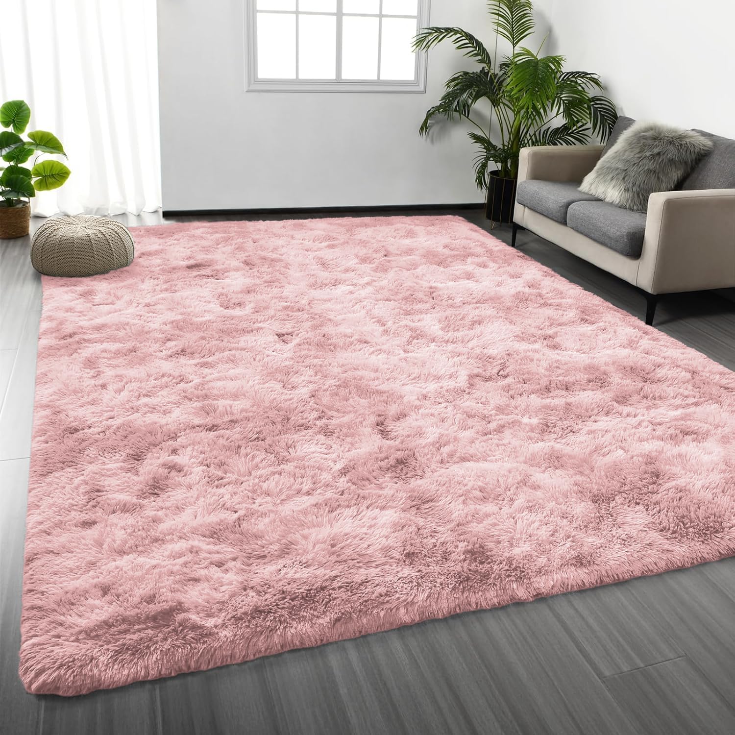 Oxford Homeware Rugs Living Room Pink Area Rugs for Bedroom Large 80x150 cm Modern Soft Non Slip Rug Washable Floor Carpets for Bedside