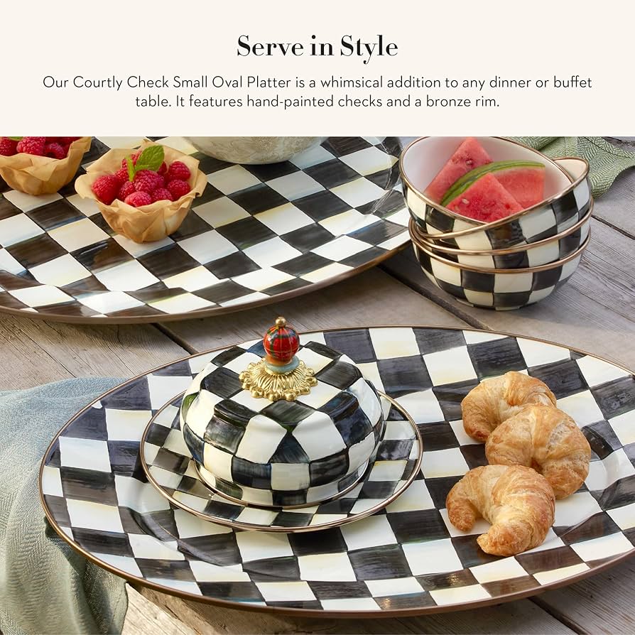 Amazon.com | MACKENZIE-CHILDS Enamel Oval Platter, Serving Plate