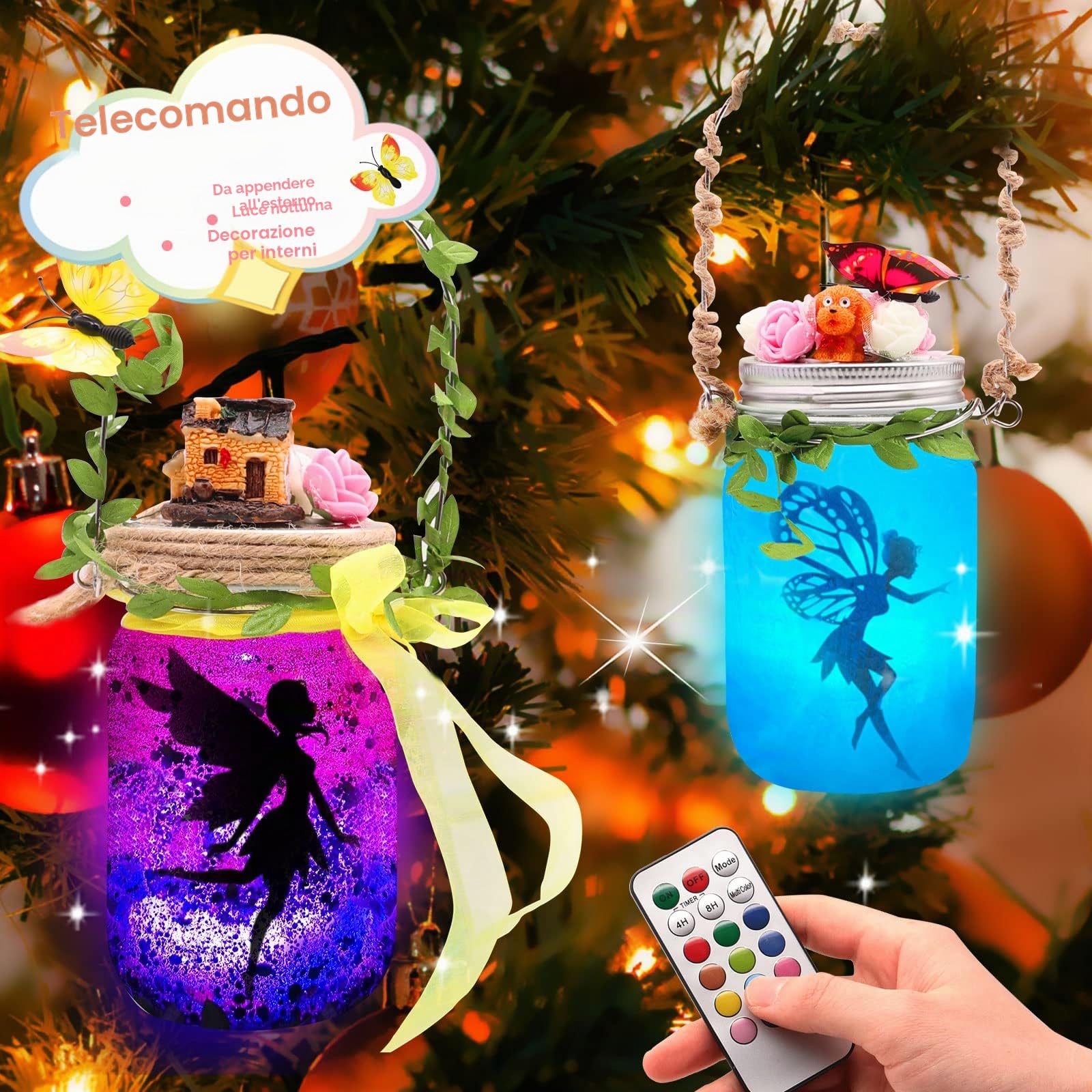 Fairy Potions Idee Regalo Ragazza, Mostof Kit fai da te Lanterna Fata - Regalo per Bambini 8 9 10 11 12 - Luce Notturna del Barattolo di Vetro con Telecomando - Progetto Artistico Fai-da-te (Fata)