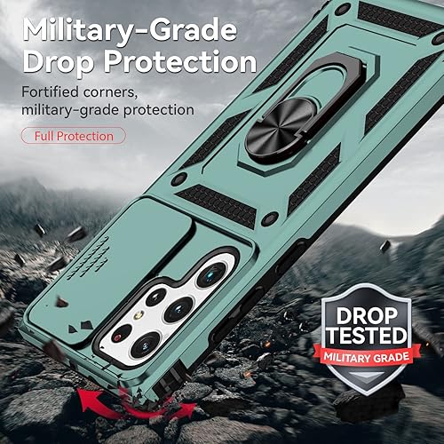 Miniatura 5 de Funda para Samsung Galaxy S22 Ultra con protector de pantalla para lente de cámara, protector de pantalla, prueba de caídas de grado militar,