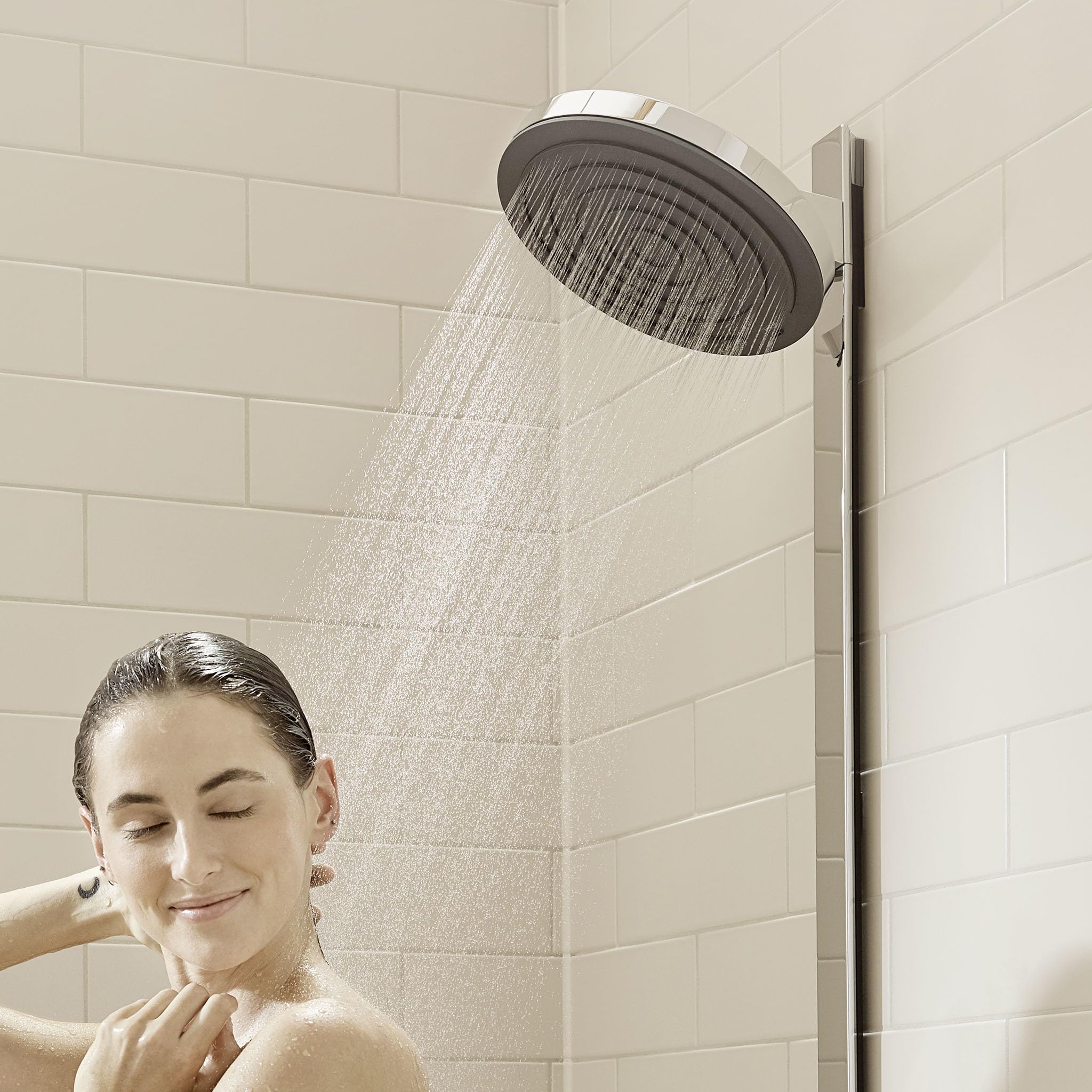 hansgrohe Pulsify S - Kopfbrause, runde Duschbrause (260 mm), Regendusche mit 1 Strahlart für Wand- oder Deckenmontage, Brausekopf mit Antikalk-Funktion, Chrom, 24140000
