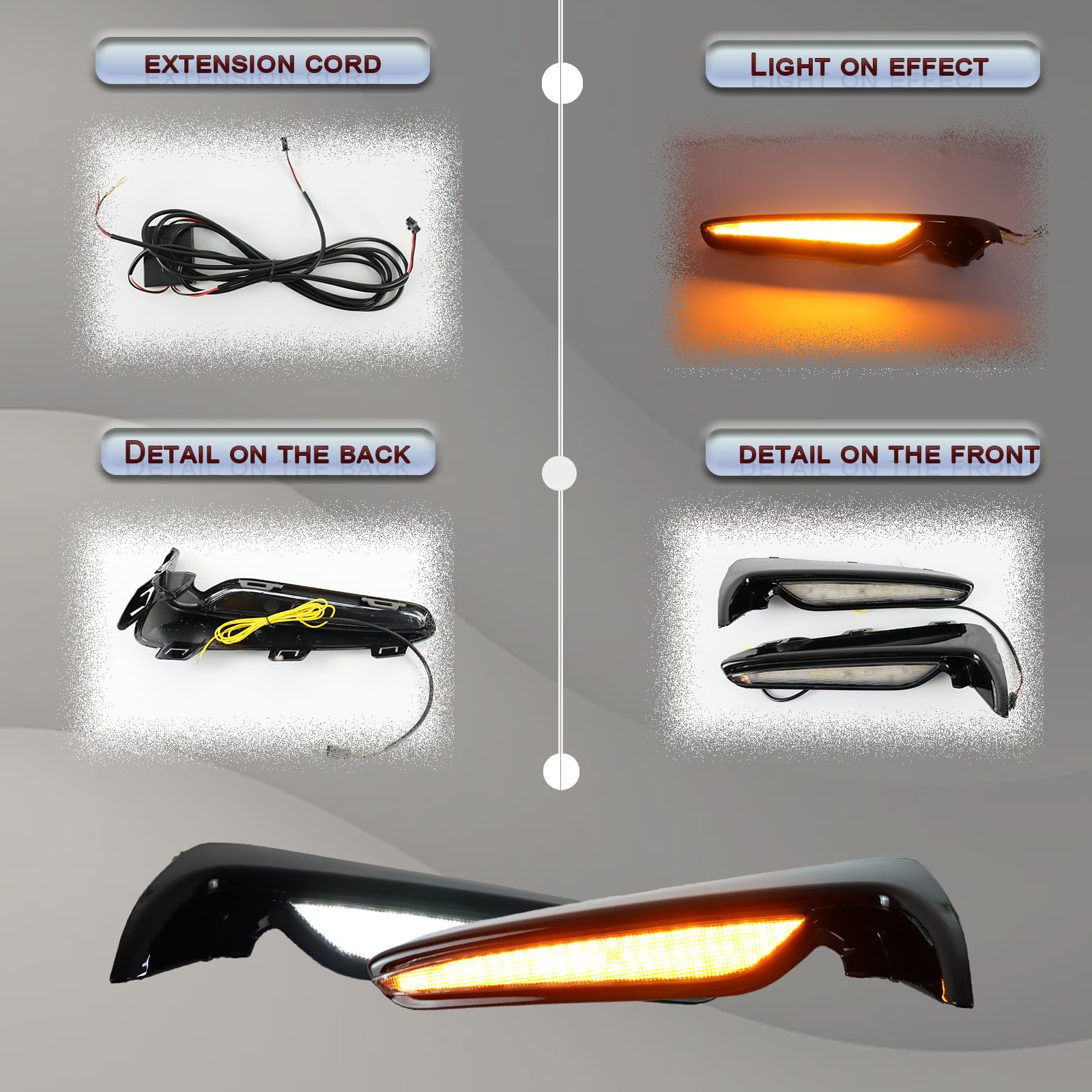 Luc De Circulación Diurna LED Flexibl DRL Señal De Giro Blanco/ámbar Switchback Streamer Dinámico Caballero Jinete Tira De Luz Faro - AliExprs