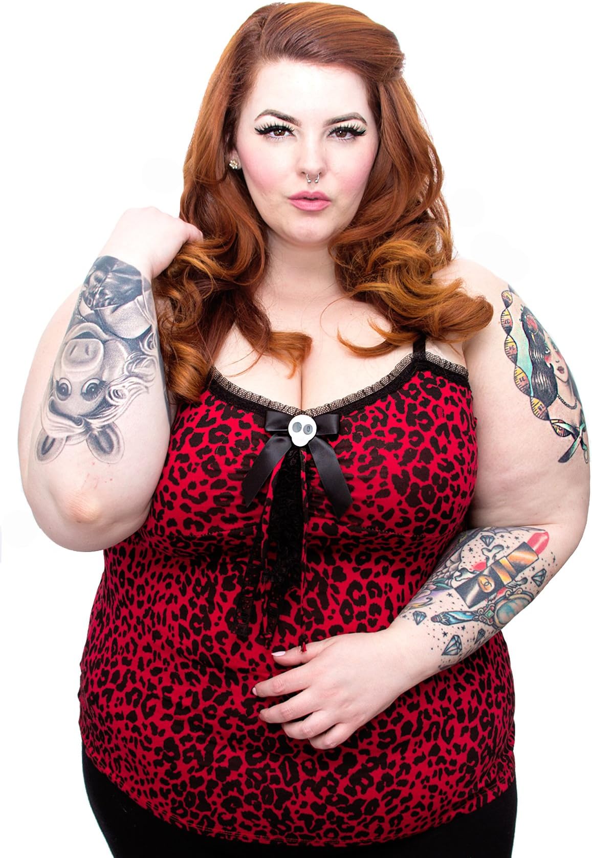 Jessica Louise Leopard Lolly Tank 2X Grey Leopard