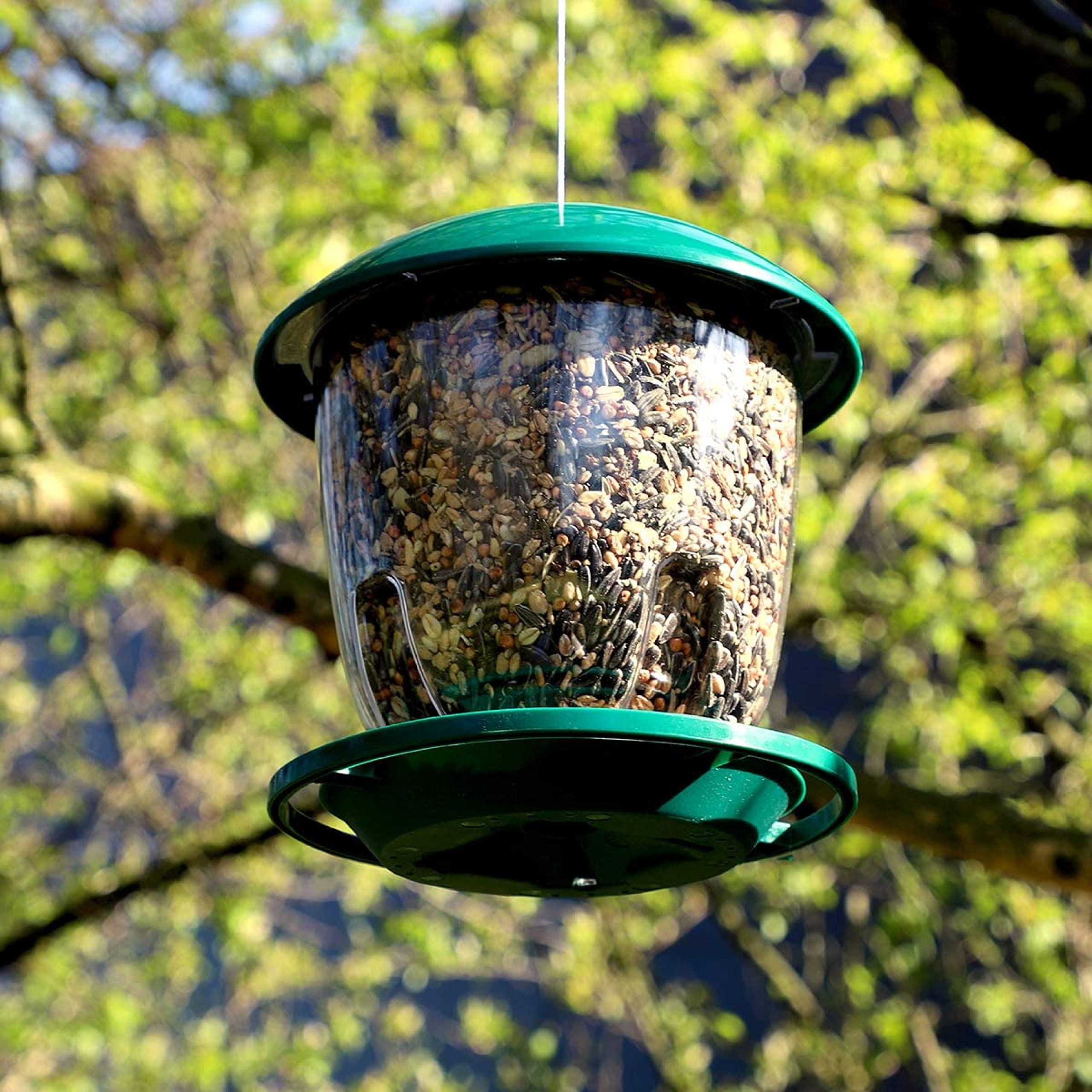 Wildlife Friend I Mangeoire à Oiseaux XXL 4l - Mangeoire Oiseaux Exterieur Imperméable à L'allure Noble I Cabane à Oiseaux avec Distributeur Suspendu pour Nourriture D’extérieur.