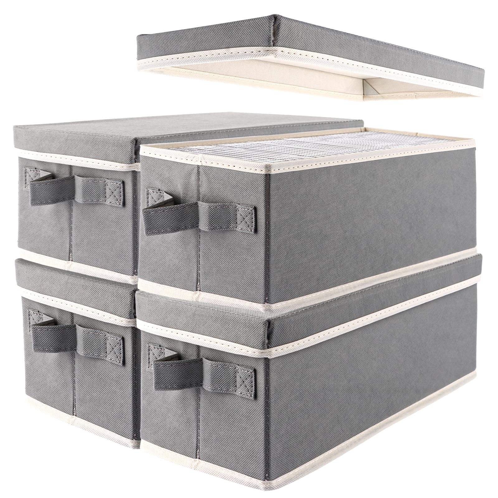 DAJAVE 4 cajas de almacenamiento para CD, 36 x 16 x 14 cm, para 30 CD en estuches completos, 60 CD en fundas delgadas y 165 CD en fundas para CD