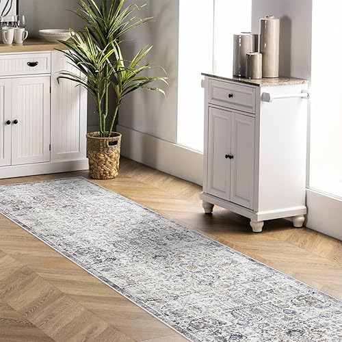 Miniatura 4 de Alfombra de pasillo lavable de 2 pies 6 x 12 pies, con parte trasera antideslizante, para interiores, casa de campo, para sala de estar, dormitorio,