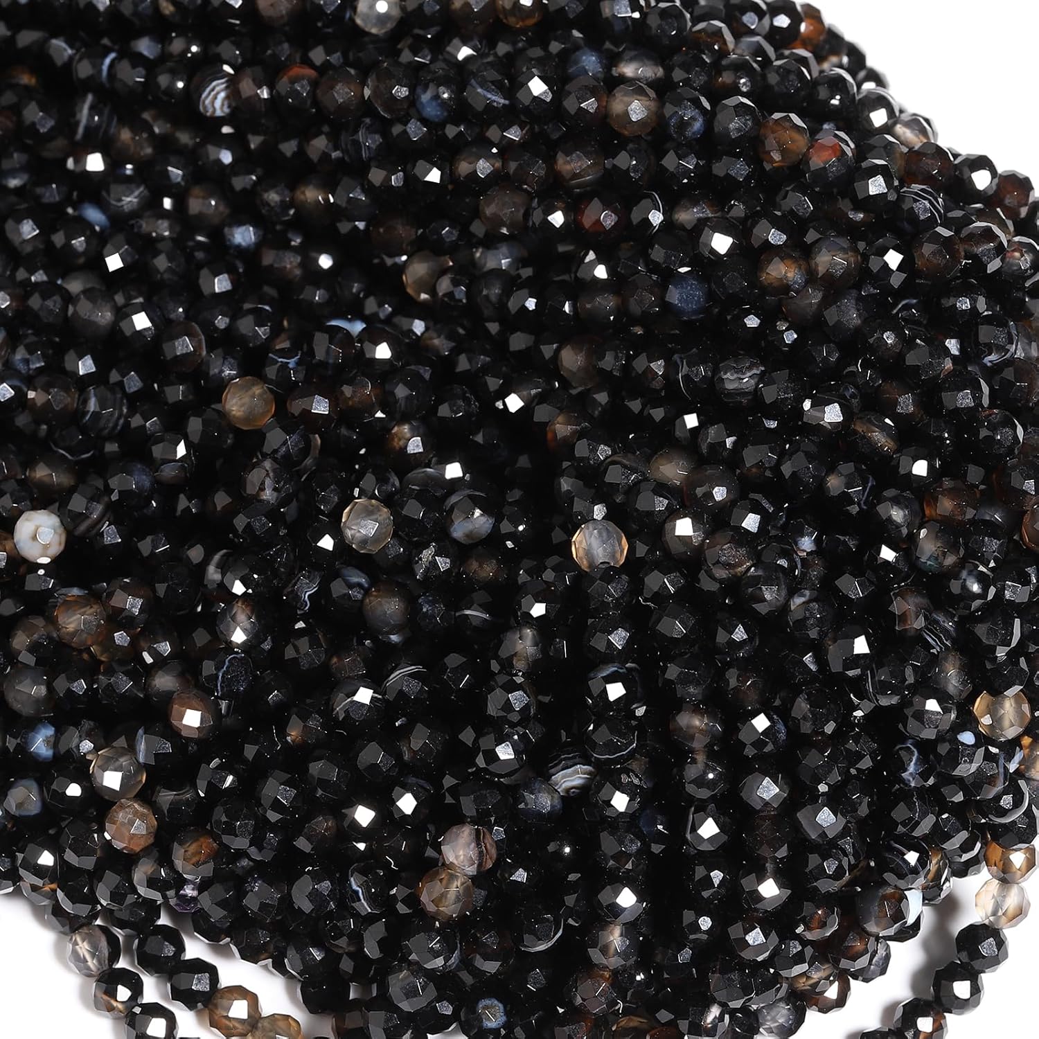 Song Xi 180pcs 2mm Natural Obsidian Gemstone Beads Faceted Round Loose Stone Beads for Jewelry Making - Image 5