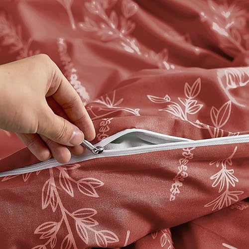 Miniatura 102 de MUXHOMO - Funda de edredón tamaño Queen, juego de funda de edredón reversible floral gris con cierre de cremallera, 3 piezas, juego de ropa de cama