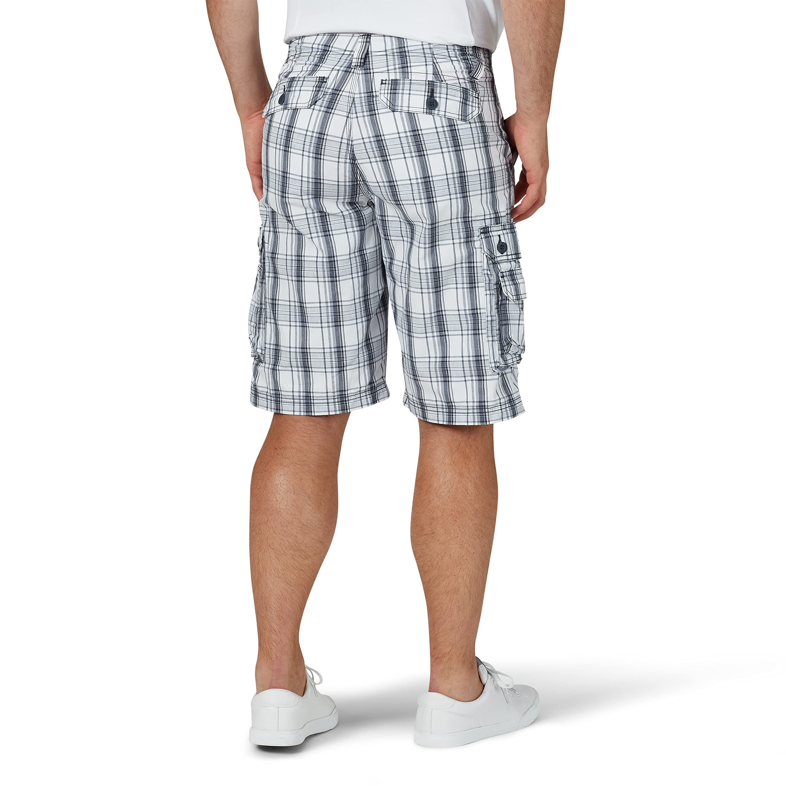 Lee Herren Latzhose New Belted Wyoming Cargo Short, Blue Mirage Plaid, – Ansicht 3