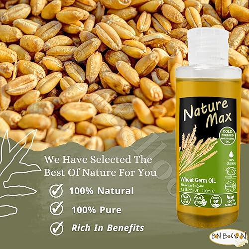 Miniatura 4 de Nature Max Aceite esencial de germen de trigo, aceites esenciales naturales sin diluir puro para el cuidado del cabello y la piel, prensado en frío,