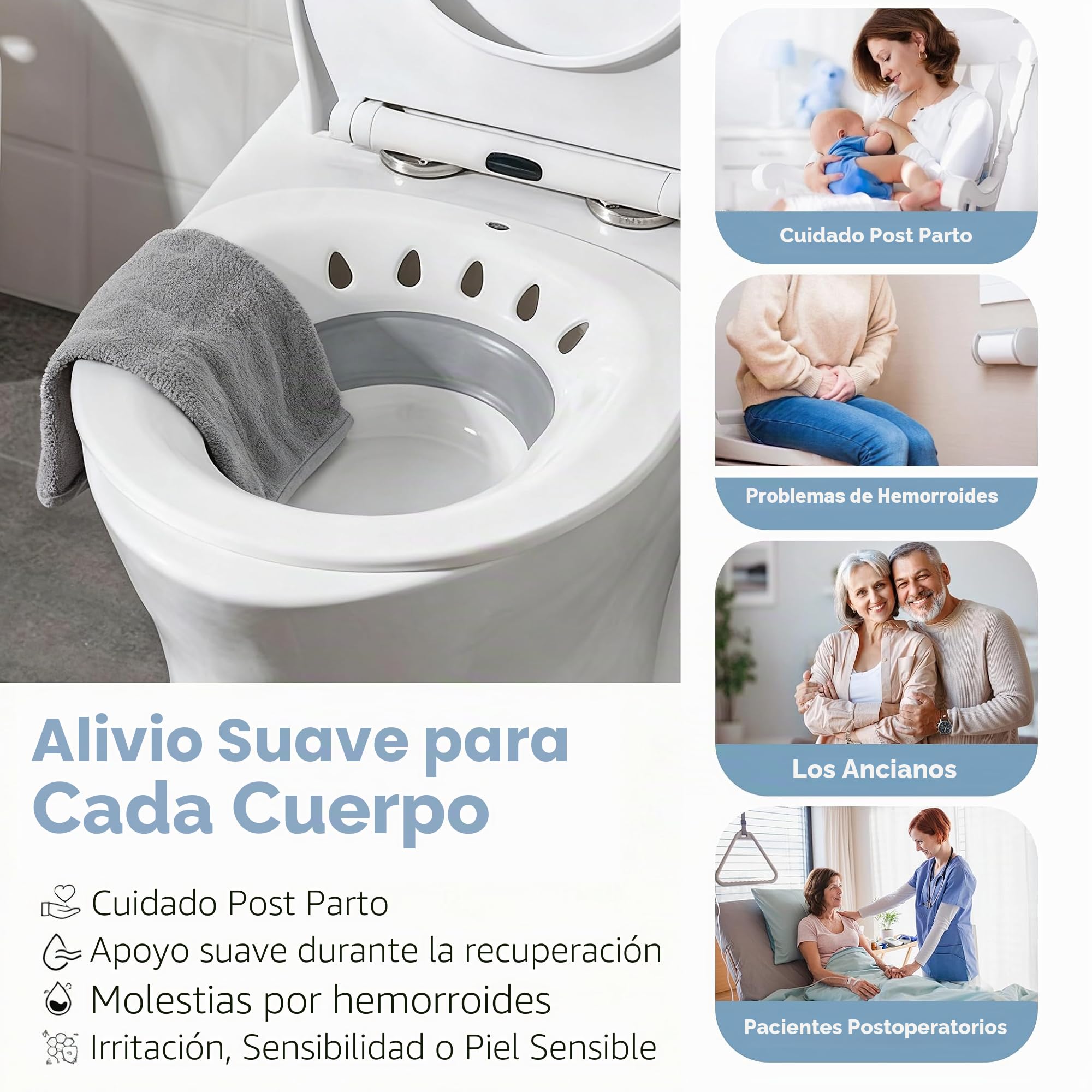 Bidet Portátil para WC, Ideal para Hemorroides, Cuidado Postparto, Tratamiento Del Perineo, con Diseño Plegable y Materiales Higiénicos para Máximo Confort en el Hogar o Viaje
