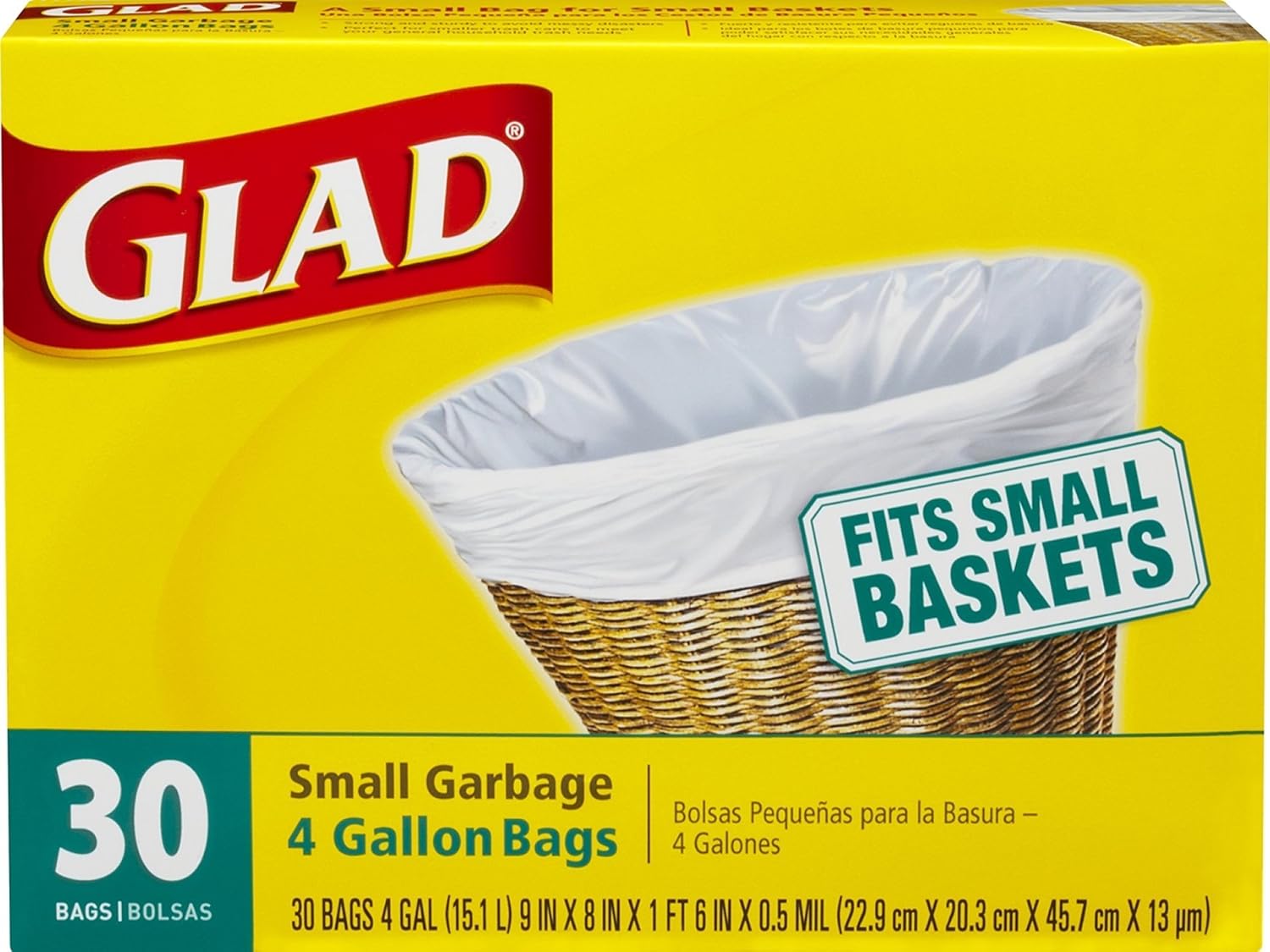 Glad Small Trash Bags, 4 Gallon, 30 Count (Case of 12) by Glad Amazon