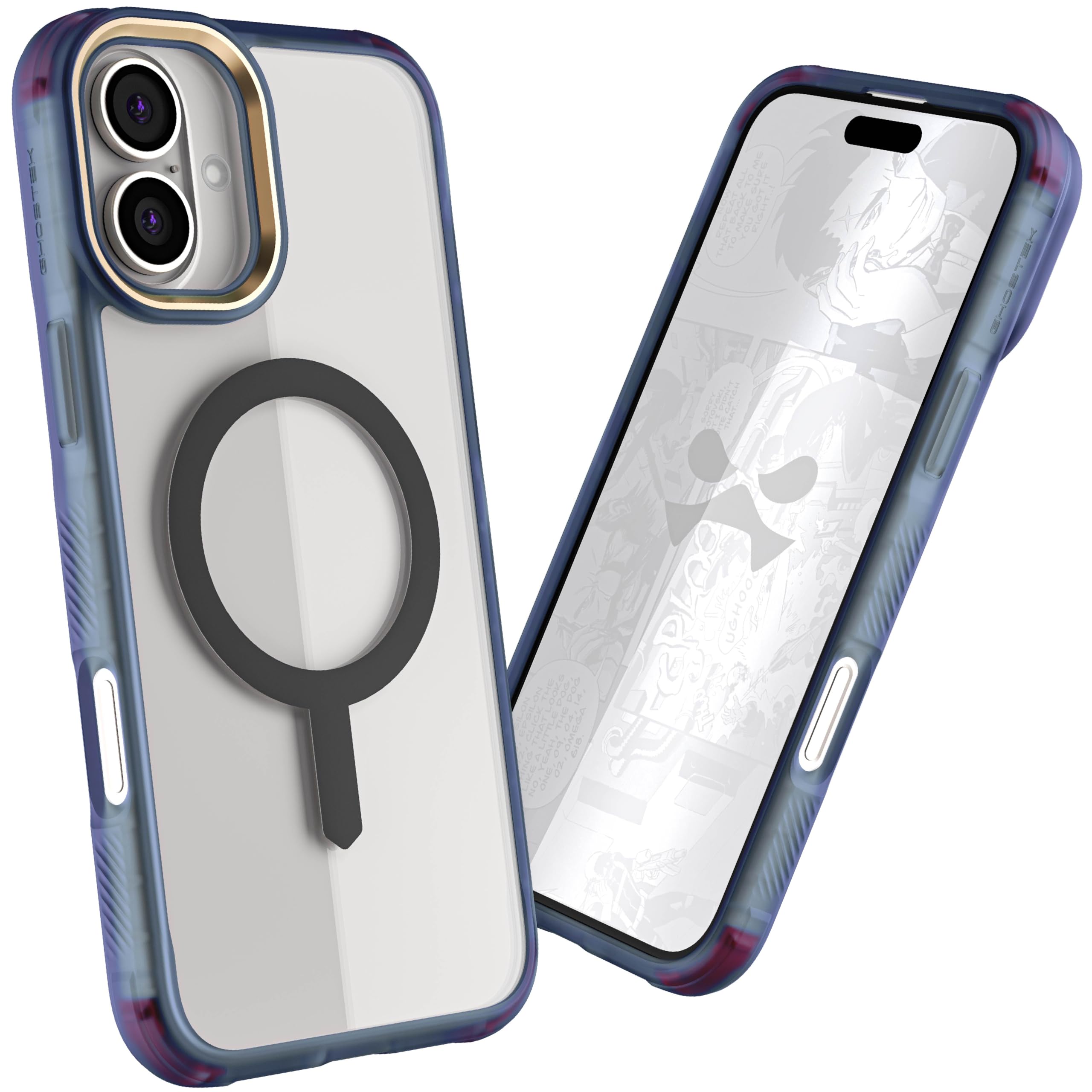 Ghostek Covert - Funda Transparente para iPhone 16 Plus, Compatible con Accesorios MagSafe, Silicona a Prueba de Golpes, Funda Minimalista para teléfono (6.7 Pulgadas, Azul)