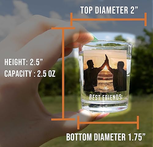 Miniatura 5 de Paquete de 2 vasos de chupito de 2.5 onzas, regalos para papás y madres, imágenes o imágenes personalizadas: aniversarios, regalos de fiesta,