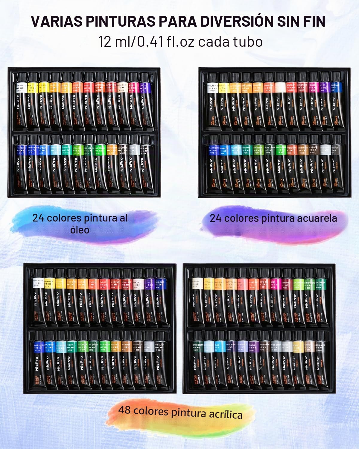 Nicpro Kit de pintura grande de lujo de 158 piezas con caballete de metal y madera de haya maciza, acrílico, óleo y acuarela, pinceles de pintura, lienzos, paleta, bloc de papel, juego de arte