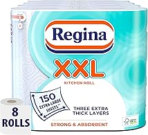 Regina XXL Kitchen Roll, 8 Rolls, 600 Extra Large Sheets