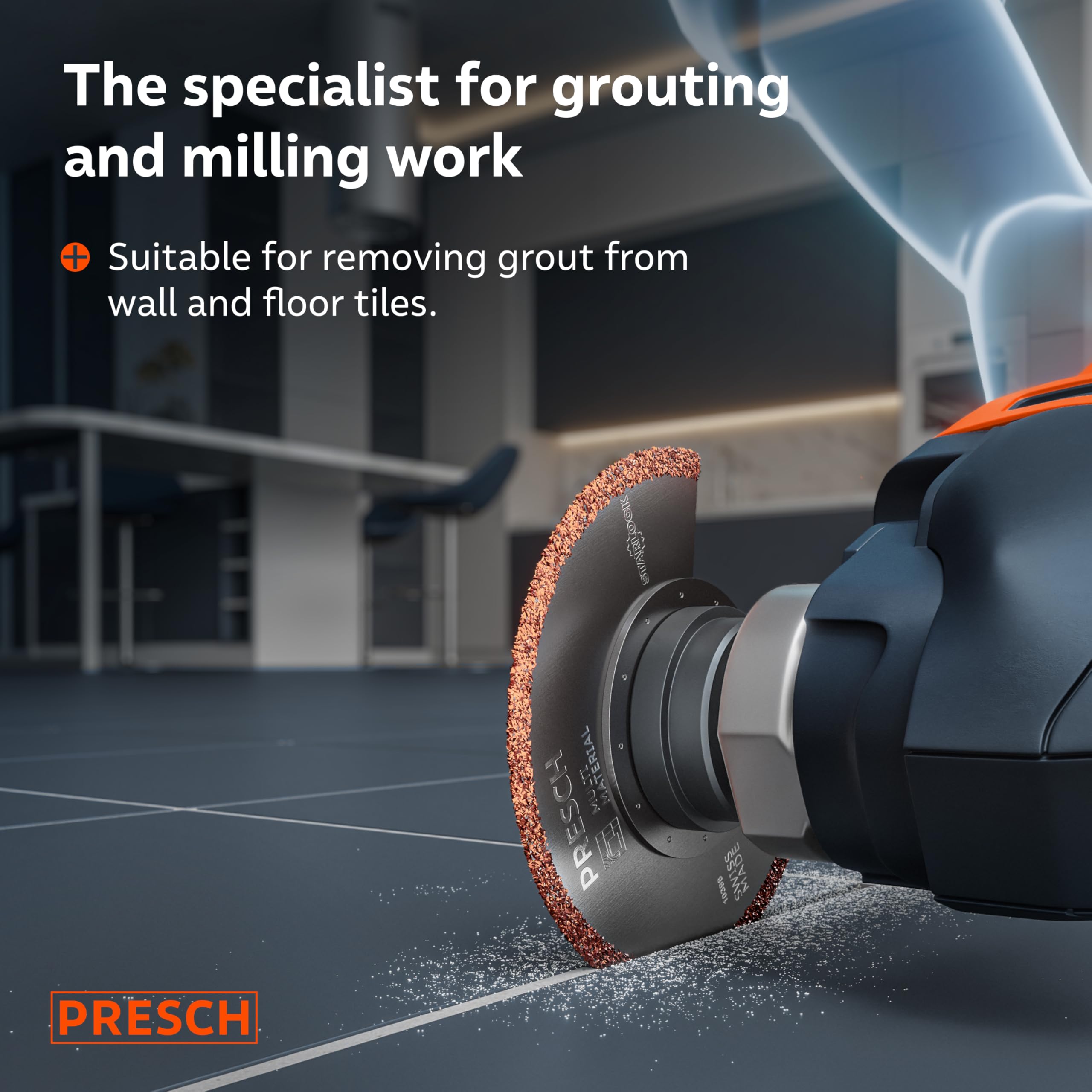 Presch Multitool Grout Remover Blade for Mortar & Concrete 85mm, Starlock multitool blade for precise results - Image 2