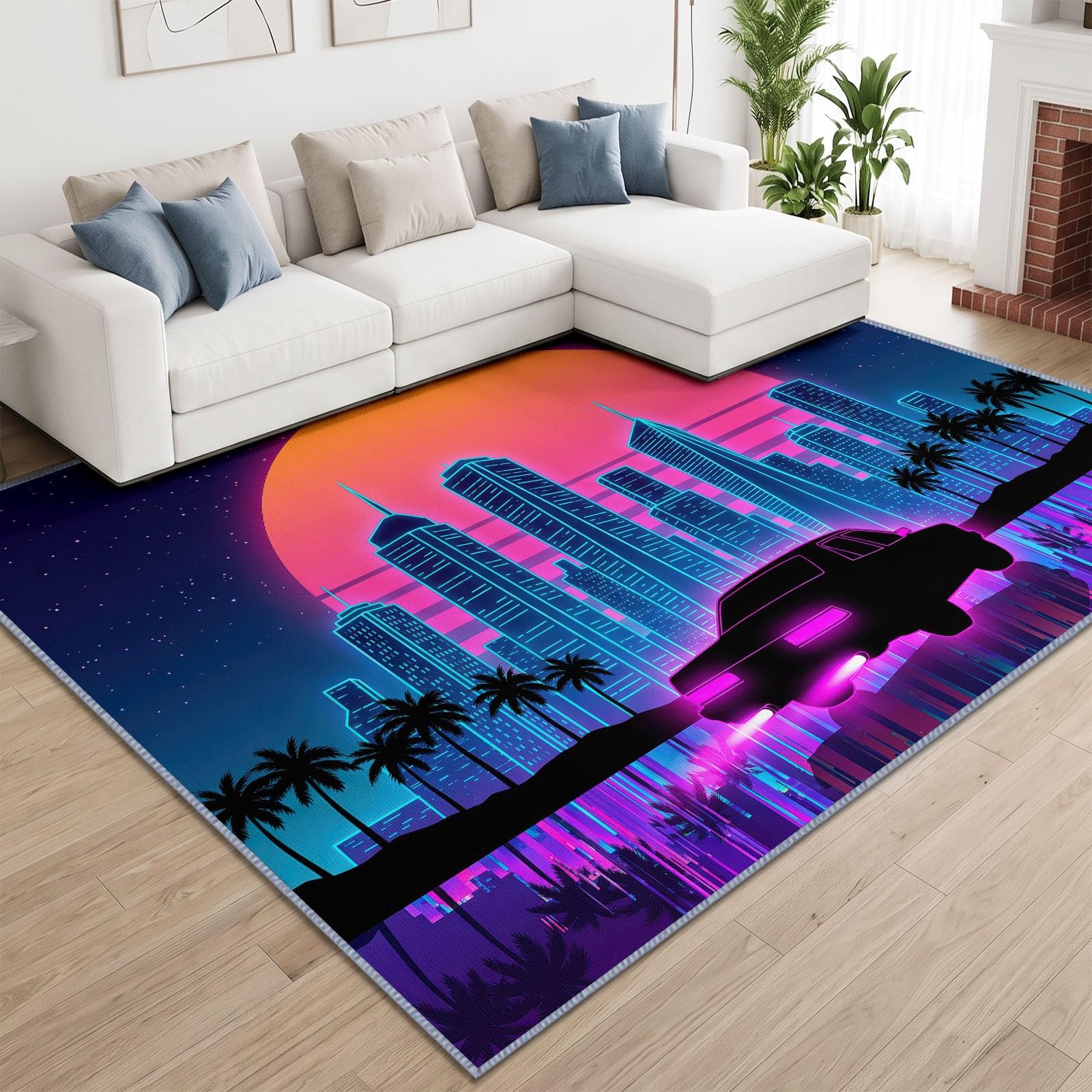 Générique Ville Coucher De Soleil Tapis Salon 80x150 cm