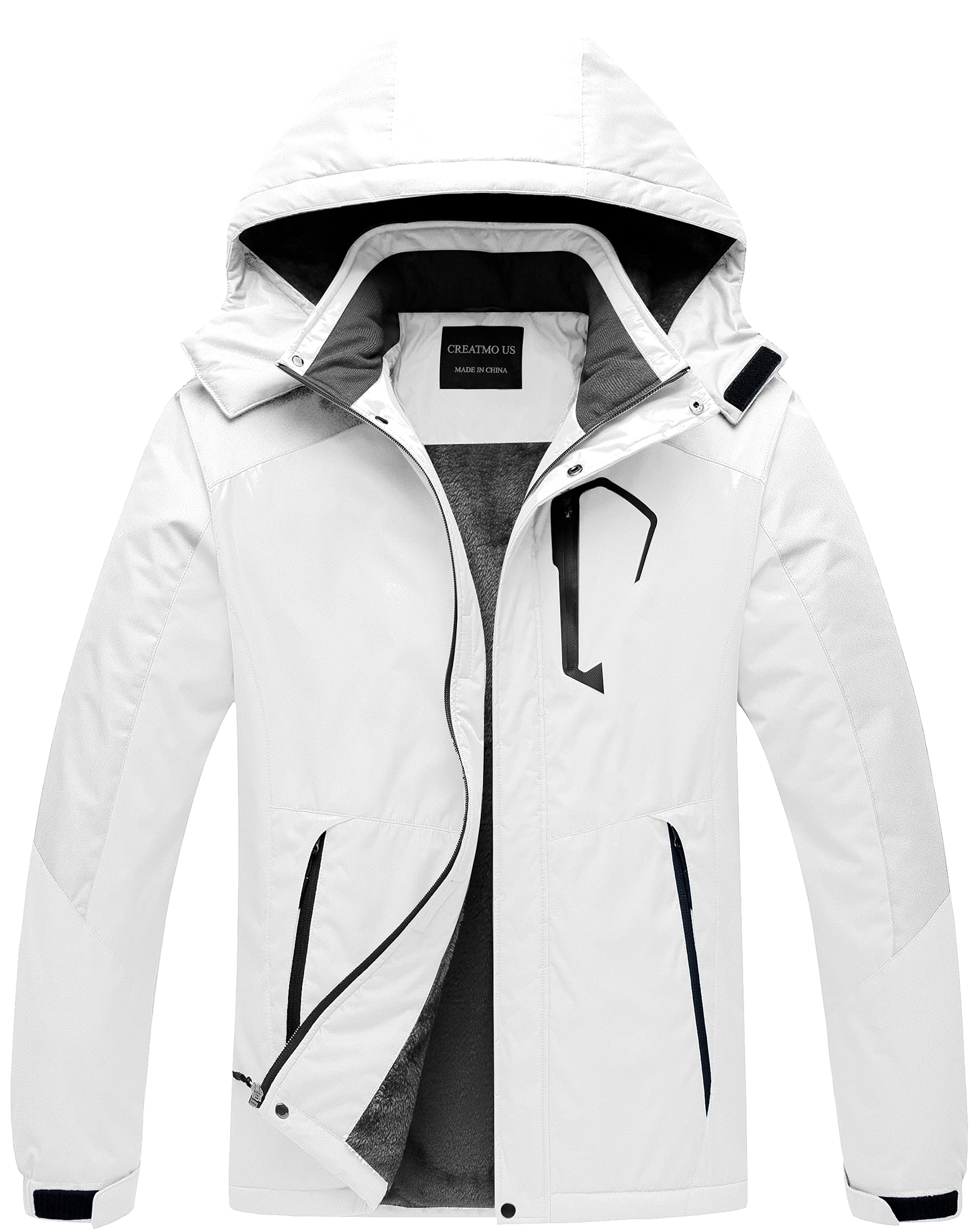 CREATMO US Mens Mountain Waterproof Ski Jacket - Windproof Snowboarding Warm Winter Coat Raincoat