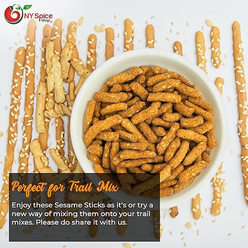Miniatura 5 de NY Spice Shop Cajun Hot Flavored Sesame Sticks  1 libra de palitos de sésamo mezcla  Mezcla de cajún picante  Mezcla de sendero cajún  Snacks de