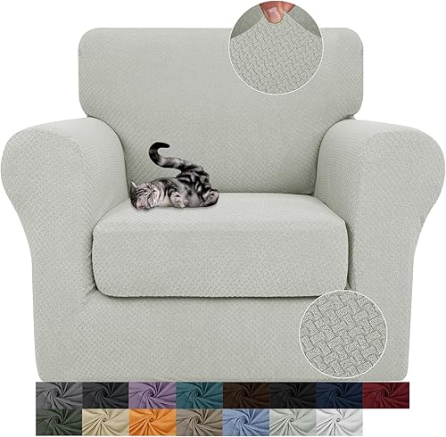 Miniatura 11 de JIVINER Fundas de sofá de 3 piezas para sofá de 2 cojines, funda de sofá elástica con 2 fundas de cojín de asiento extra grandes, fundas gruesas