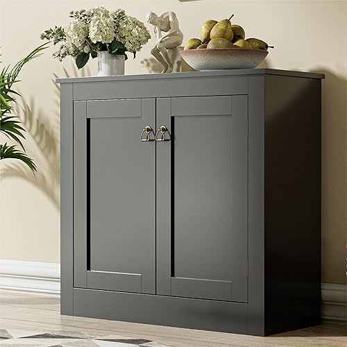 Cozy Castle Buffet Sideboard, Buffet Cabinet with Storage, Accent Cabinet with 2 Doors, Sideboard Buffet Storage Cabinet for Kitchen, Black