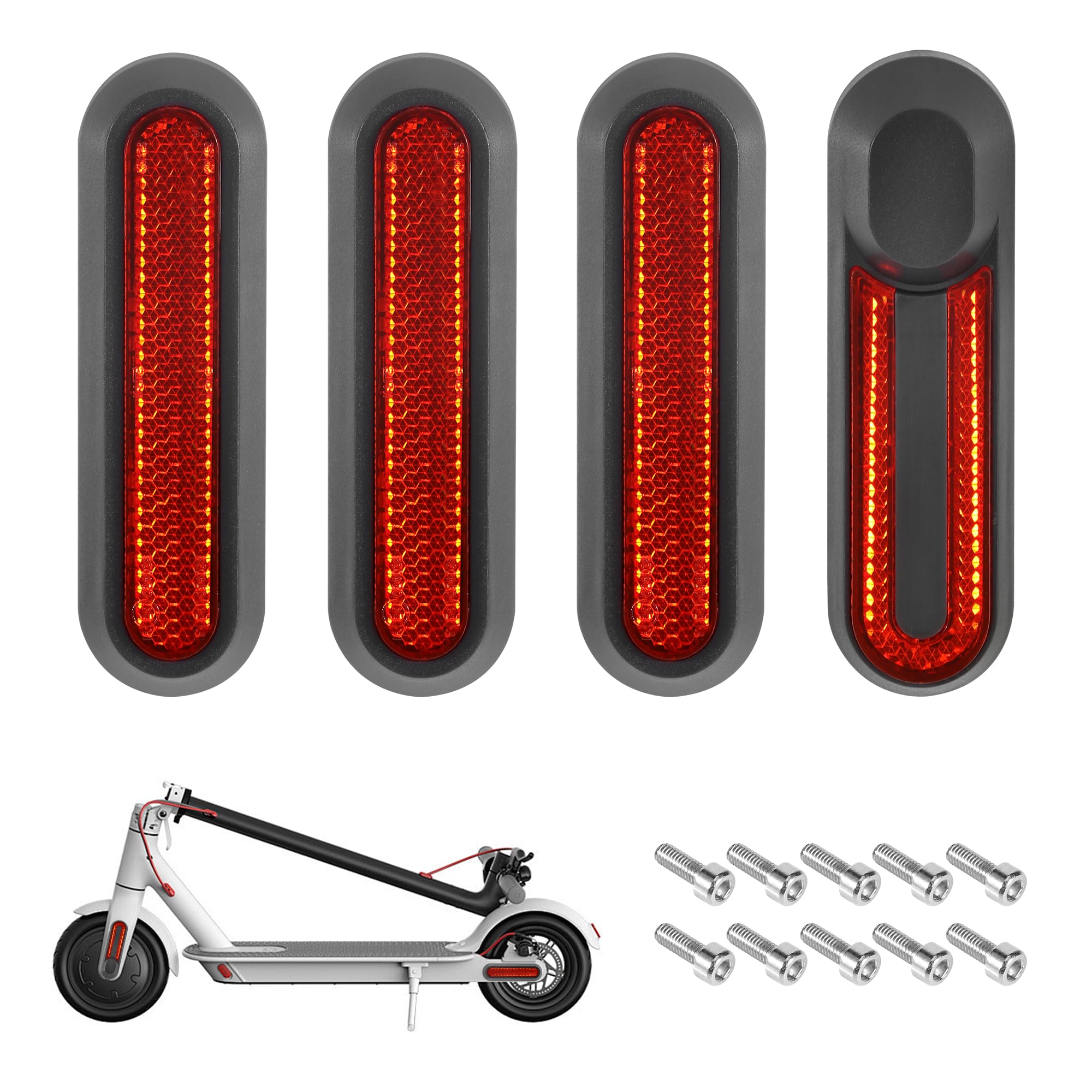 YiliYa Juego de 4 Cubierta Reflectante para Rueda Trasera Patinete Eléctrico Accesorios
