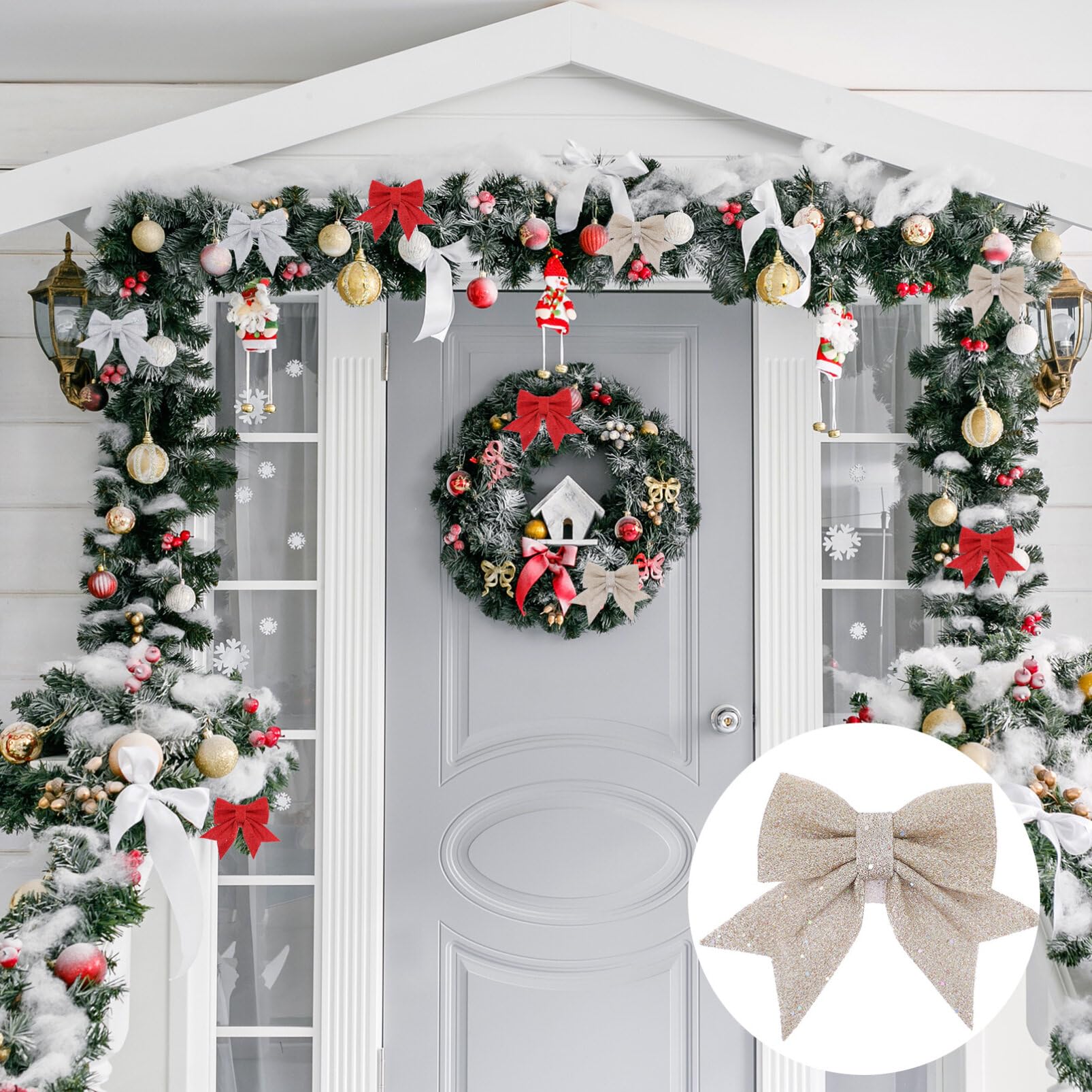 Kichvoe Regalo 6 Piezas De Decoraciones De Lazo De Navidad De Navidad Lazos Pequeño Árbol De Navidad Lazo De Lentejuelas Lazos Decorativos De Navidad Adornos para El Hogar Regalos De