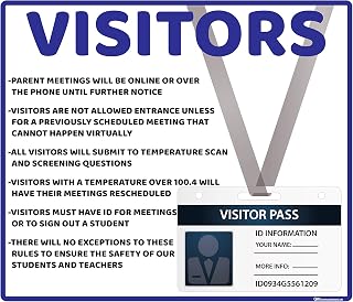 "School Visitor Rules" Durable Vinyl Banner- Various Sizes - Sign by Graphical Warehouse- Visual Communication Tool (50x42", Blue)