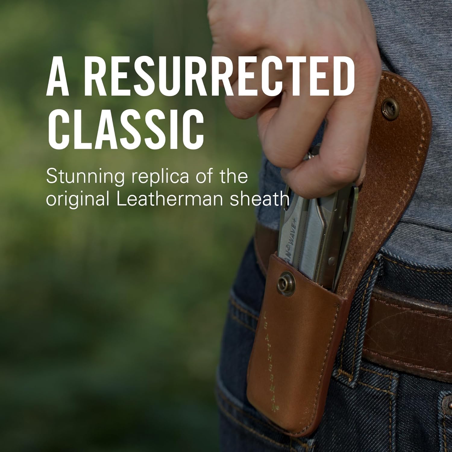 LEATHERMAN, Heritage Leather Snap Sheath for Multi-Tools, Brown, Medium - Image 3