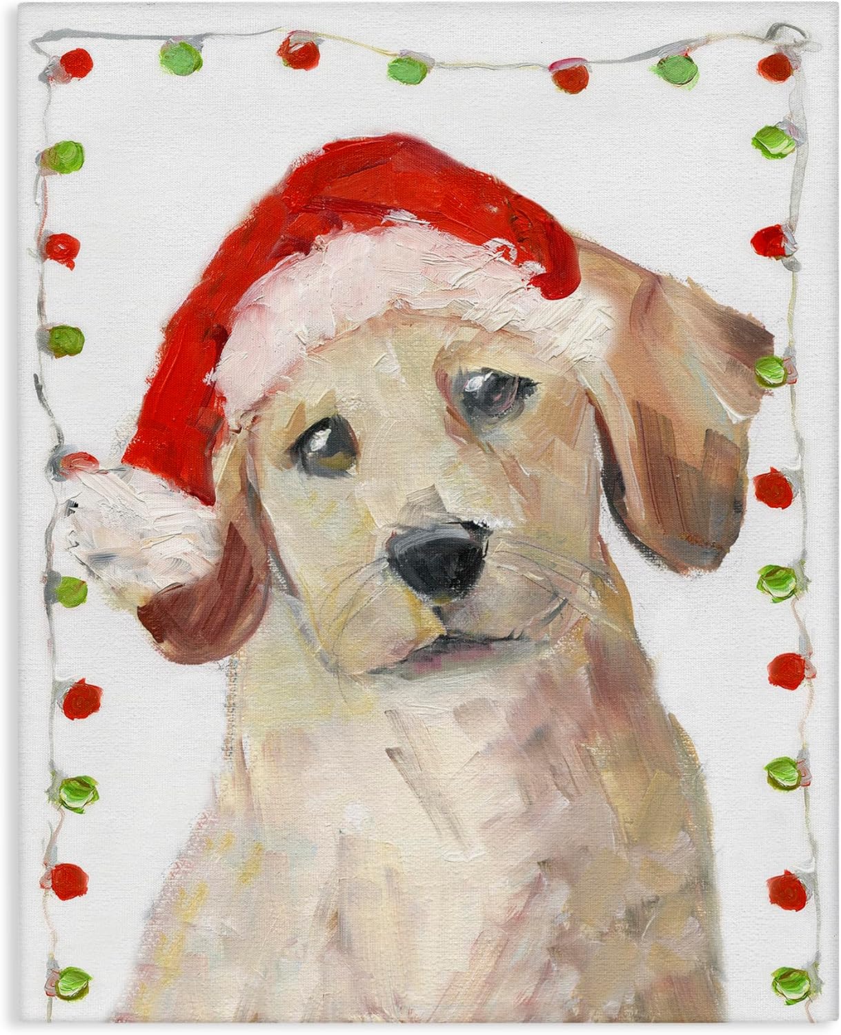 Santa Paws Pup Holiday Portrait, 11 x 14 Inch Mounted Print on Wall Plaque | Stupell Industries · By Sally Swatland · Ready to hang · Cozy festive charm for bedroom or living room · Made in USA