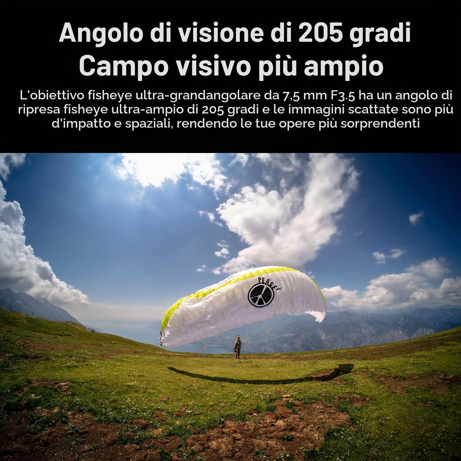 7artisans MF 7,5 mm F3.5 APS-C 205° Obiettivo fish-eye manuale ultra grandangolare compatibile con Nikon F