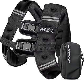 Chaleco con peso para mujeres y hombres BeatBoost 5 10 15 20 25 30 libras chaleco de peso con hierros para caminar, entrenamiento de fuerza, correr, entrenamiento