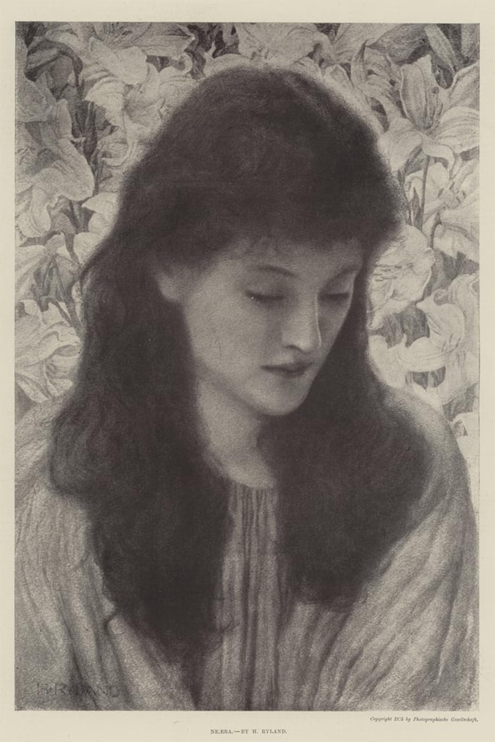 ARTXLXXBN Famous Art Print Poster Vintage Wall Art Neaera by Henry Ryland Canvas Art Poster for Home Decor 60x90cm