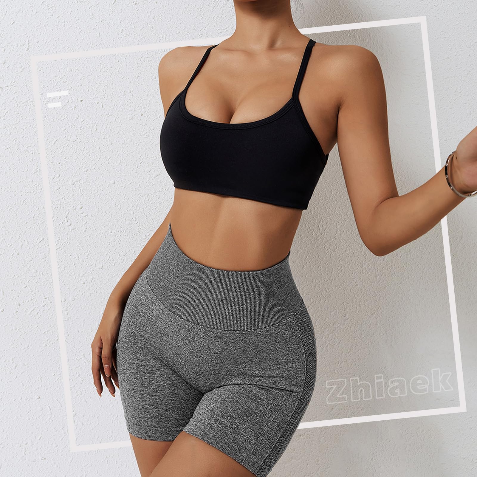 Zhiaek Pantaloncini Palestra Donna Push Up Booty Shorts Donna Sportivi Vita Alta Leggins Corti Donna Collant Estivi Yoga Fitness Allenamento Jogging