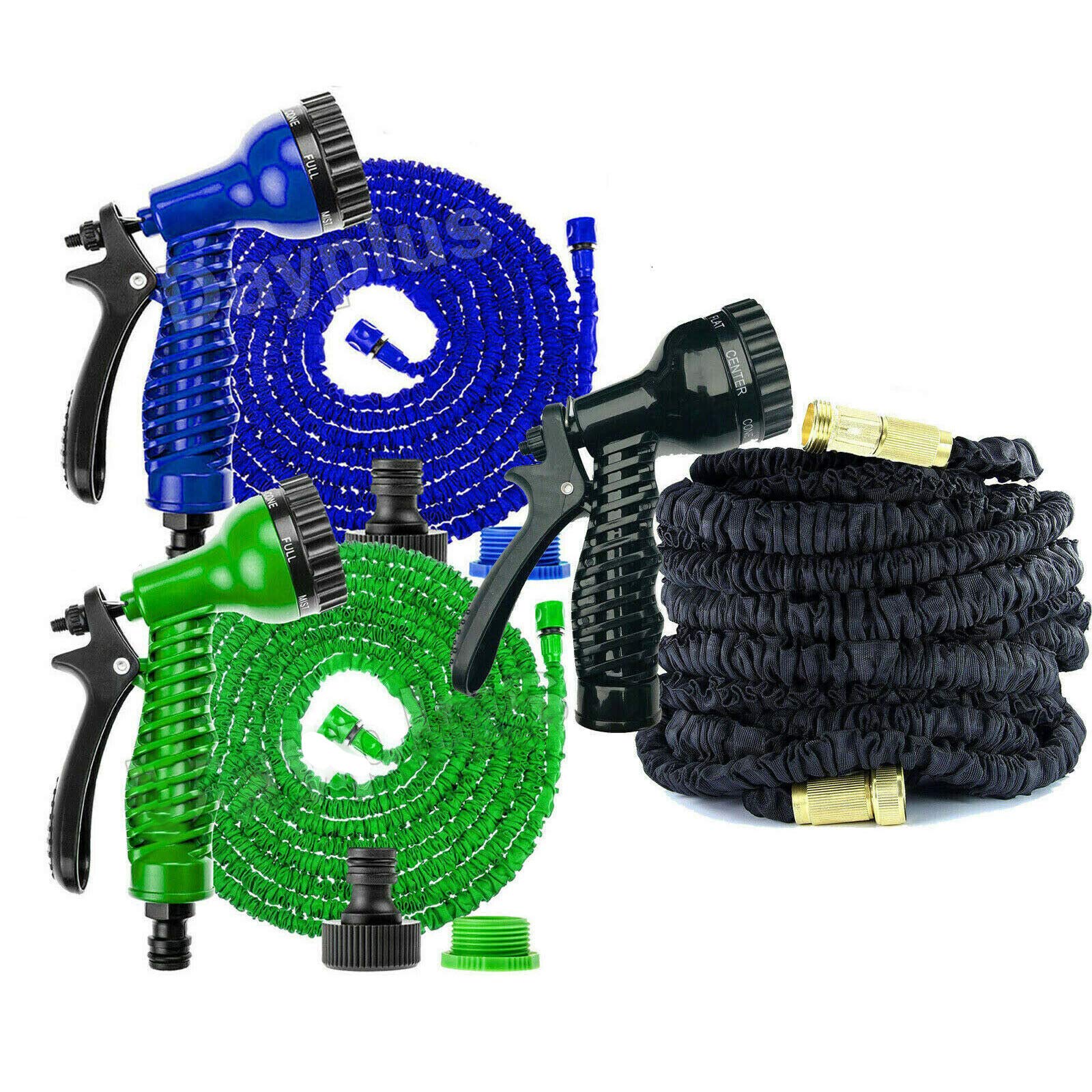 Royalswill Black Expandable Magic Flexible Garden Hose To Watering With Spray Gun Garden Car Washing Flower Watering Gardening Floor Cleaning Water Pipe Hoses(, 75Ft)